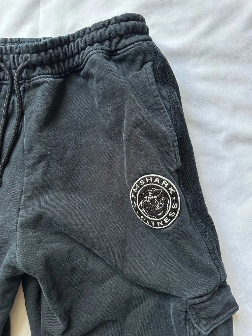Gymshark Charcoal Cargo Joggers with Logo Patch